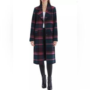 Avec Le Filles Anthropologie Women's Put pale Green Plaid Coat
